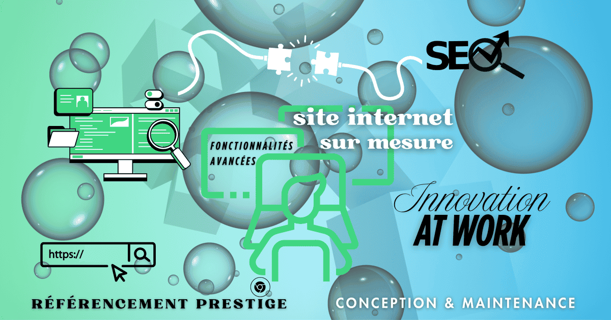 Image illustrant les services de création de site internet et référencement par Prestige Web Agency.